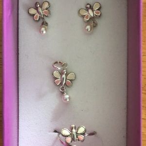 Earring charm ring kids silver